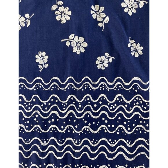 Malia Honolulu Vintage Maxi Dress Floral Open Back Sleeveless 10 1960s-70s Blue - Picture 2 of 11